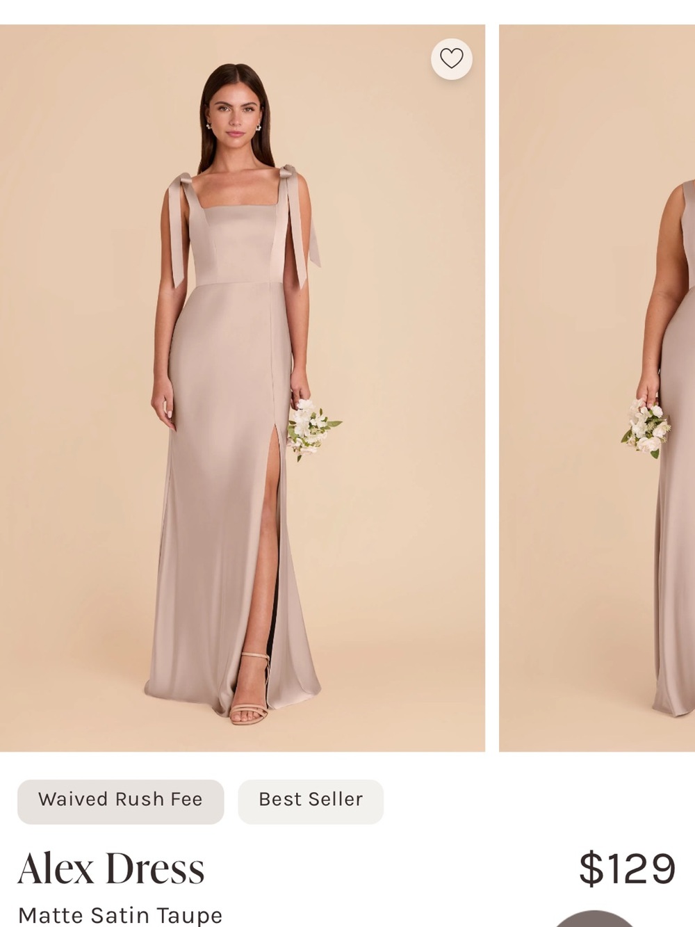 Birdy Grey One-Shoulder Satin Gown in Taupe